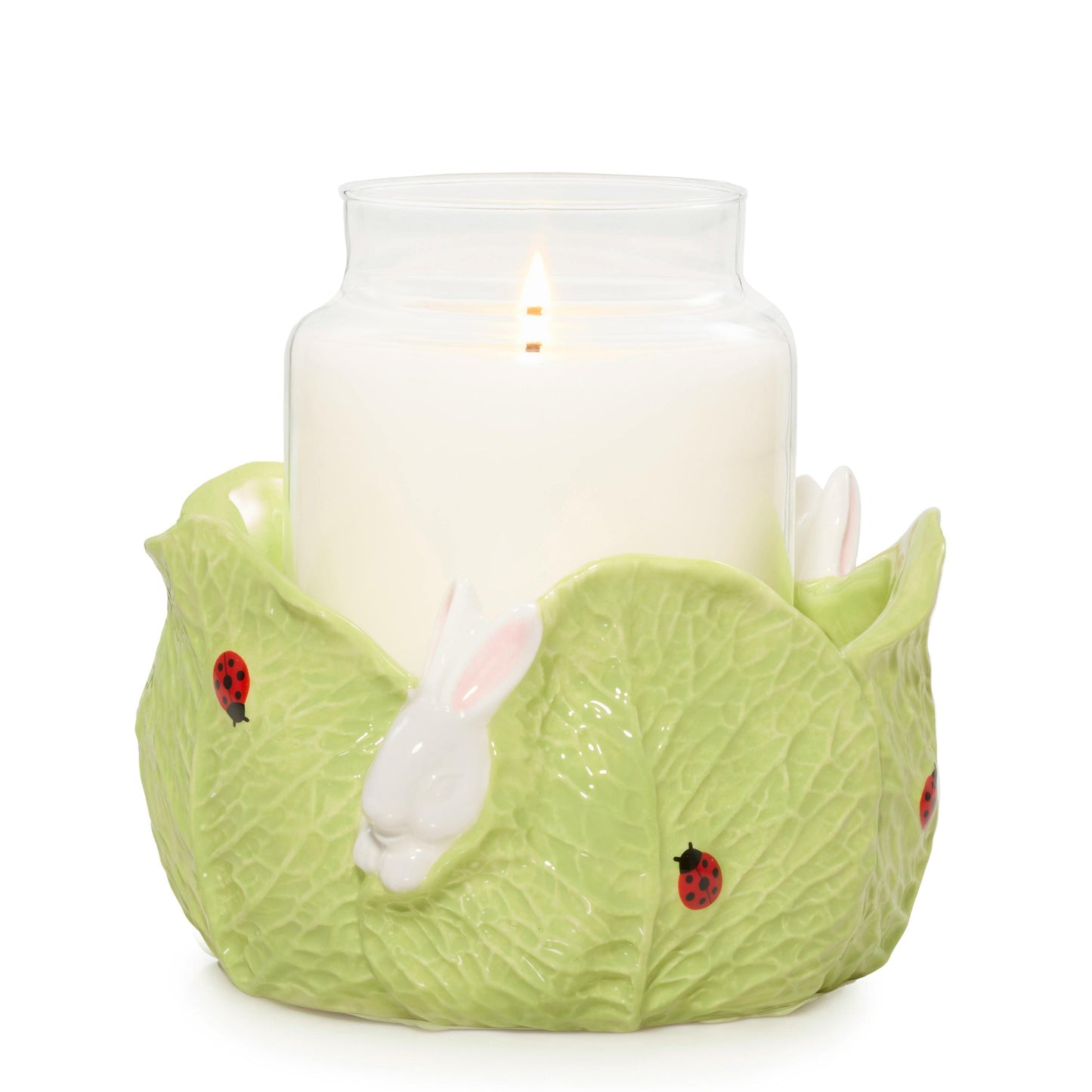 Ceramic Easter Bunny Jar Candle Holder 898E