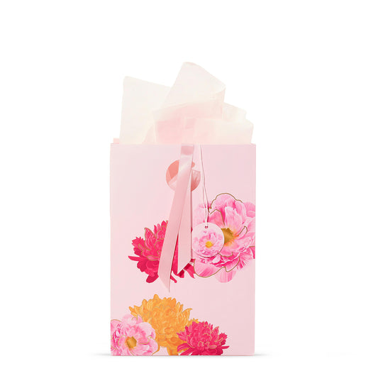 Pink Peony Floral Gift Bag KXA6